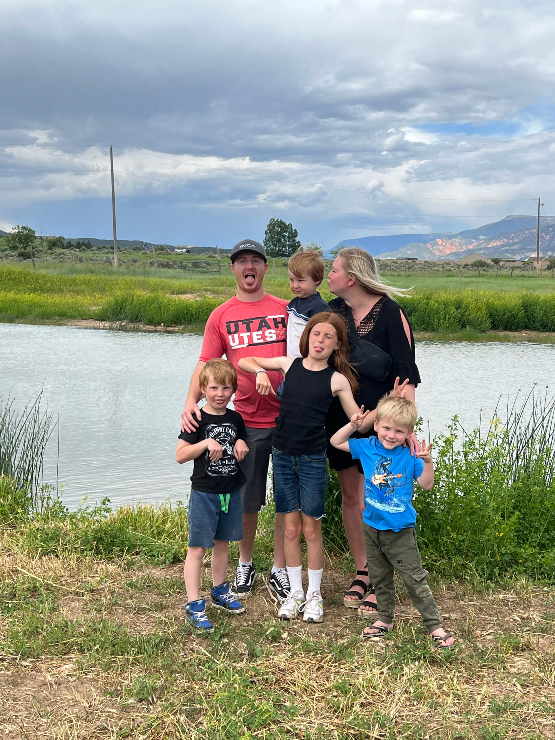 family in the meadow